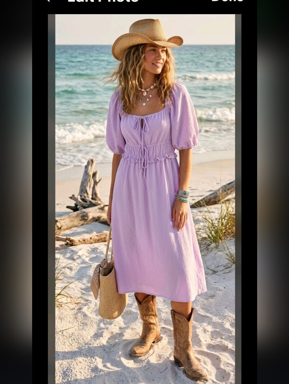Universal Thread Croquette Maiden Midi Peasant Dress S Beach Resort Cottagecore